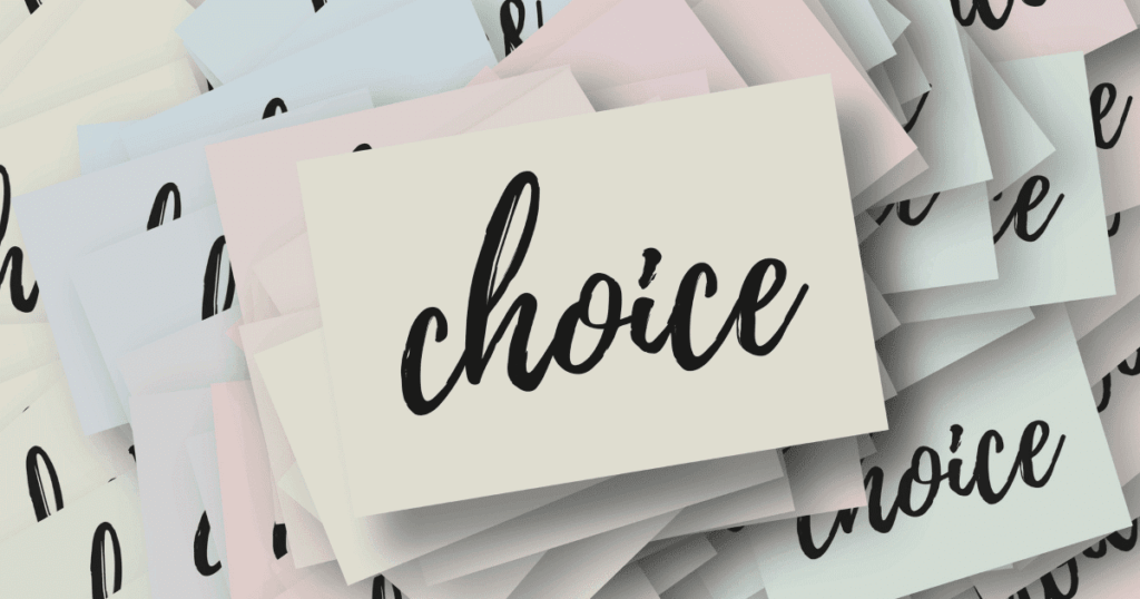紙にchoiceと書かれた画像